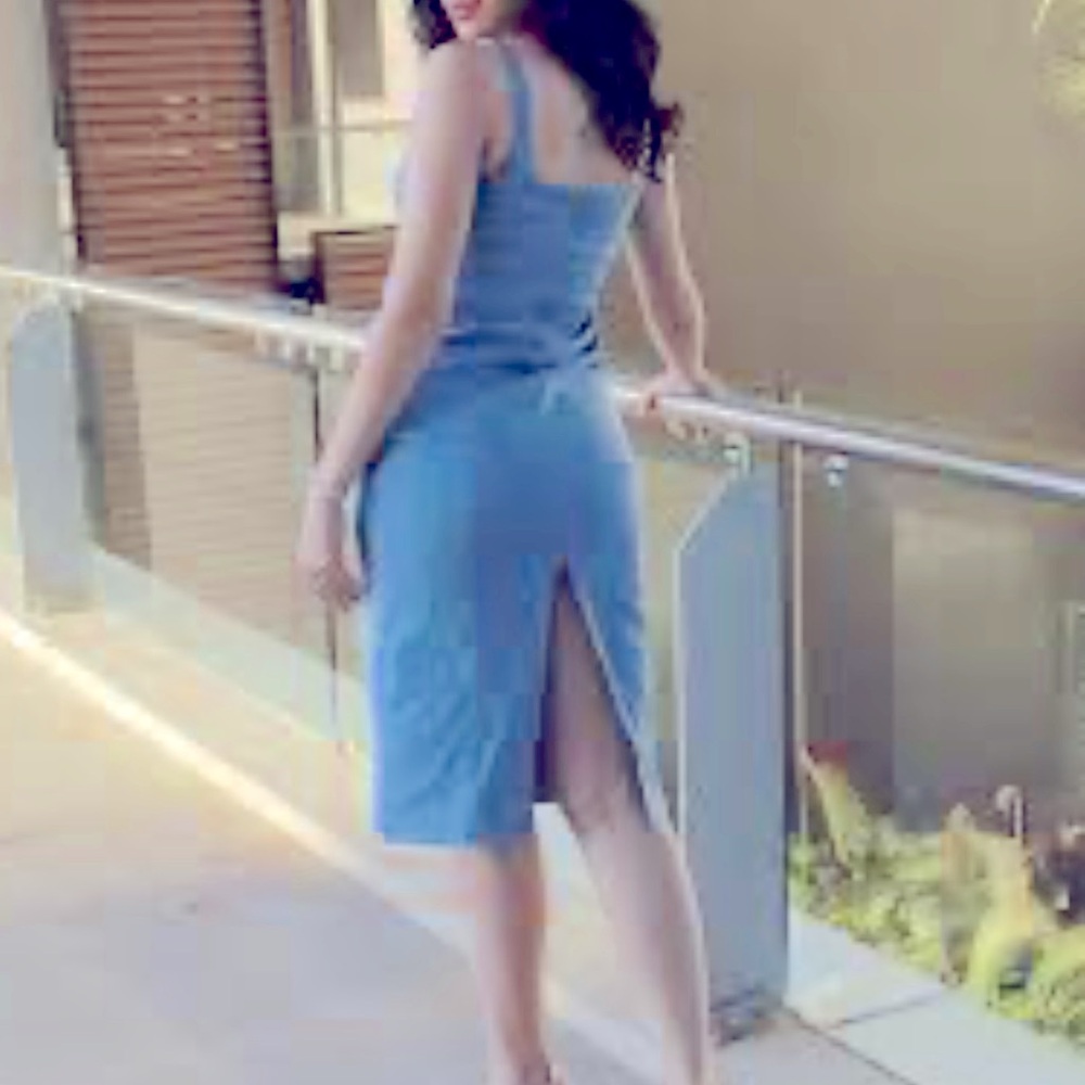 sleeveless blue dress for any occasion, comfortable size  m